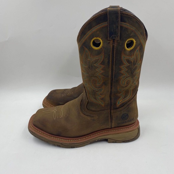 DoubleH Boots Shoes Double H Mens 95ee Elijah Brown Comp Square